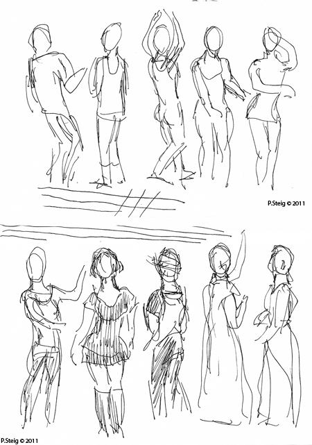 450x641 The Competent Eclectic Sketch Artist Hyphenate Dance Poses (04 - Sketches Of People Dancing