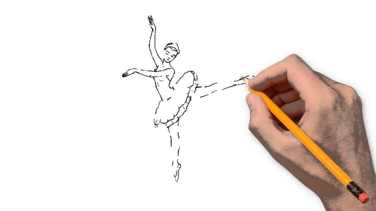 1280x720 Barbie Ballerina Pencil To Draw Step By Step - Sketches Of People Dancing