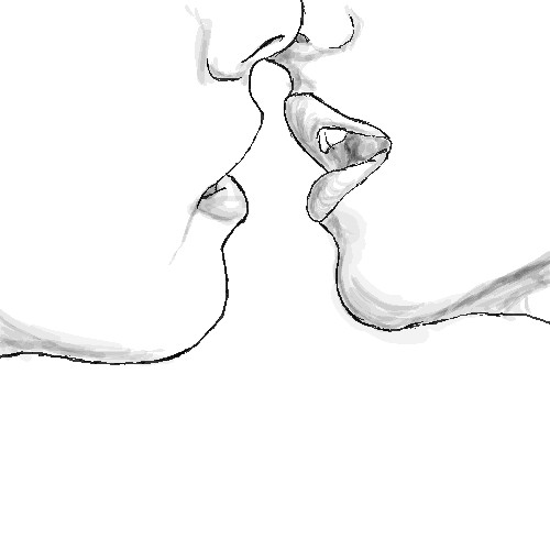 500x500 Collection Of Kissing Drawing Easy High Quality, Free - Sketches Of...