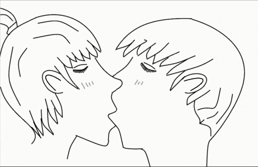 520x338 How To Draw Two People Kissing Step By Step Feltmagnet - Sketches Of People Kissing