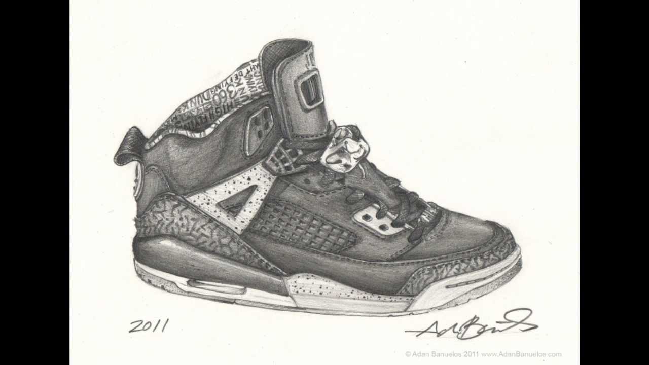 1280x720 Drawn Shoe Pencil Sketch - Sketches Of Shoes