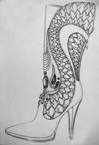 320x467 Handmade Sketches Of Shoes By Yuliang Zhang - Sketches Of Shoes