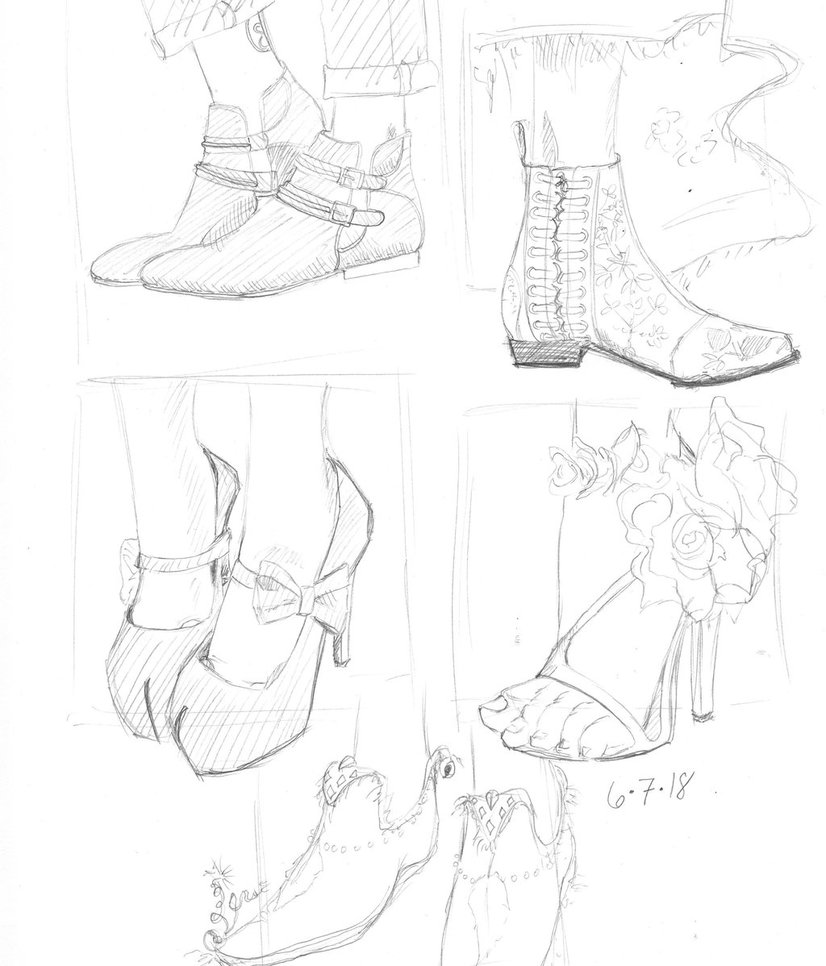 826x966 Sketches Of Shoes By Wildmoonchild - Sketches Of Shoes