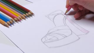 320x180 Designer Draws Sketches Of Fashionable Shoes And Decorate In Pink - Sketches Of Shoes