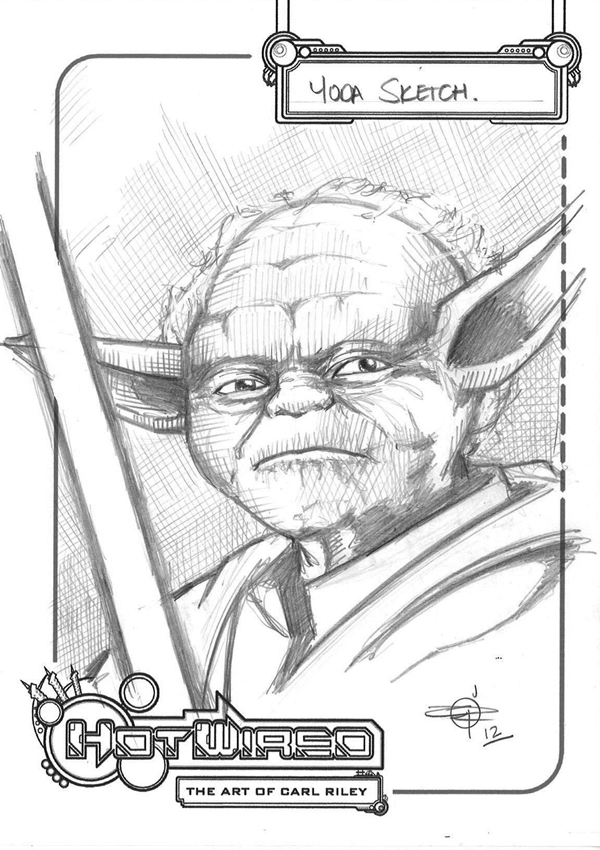 600x850 Free Star Wars Yoda Sketch By Carl Riley Art - Sketches Of Star Wars