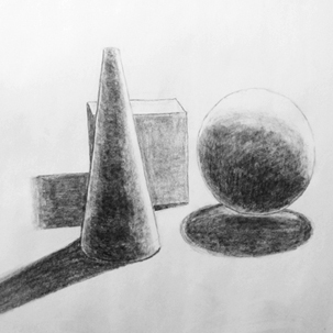 303x303 Basic Geometric Shape Still Life Drawing From Observation - Sketching 3d Shapes