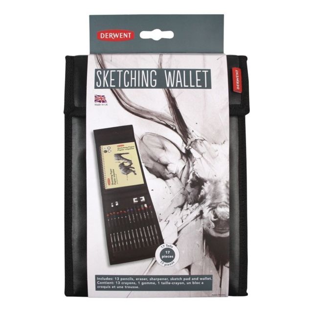 640x640 Derwent Sketching Wallet With Mixed Media Sketching Pencils - Sketching Accessories