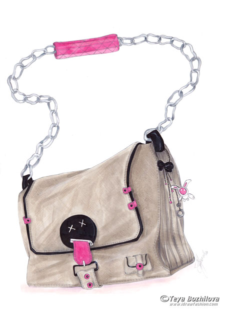 450x625 How To Draw A Bag I Draw Fashion - Sketching Accessories