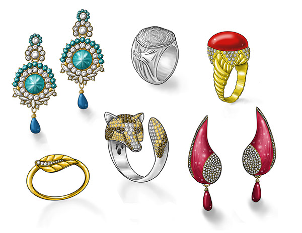 600x464 Practice Sketches Of Jewelry, Watches And Accessories On Behance - Sketching Accessories