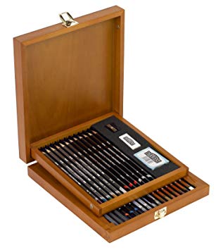 317x355 Derwent Sketching Collection Wooden Box Set Of Drawing And - Sketching Accessories