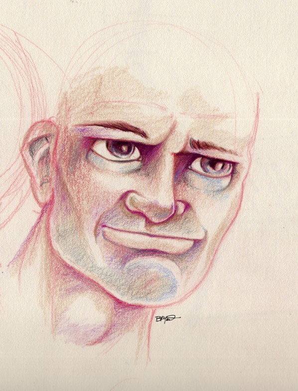 598x784 Colored Pencil Sketch Cartoon - Sketching Colored Pencils