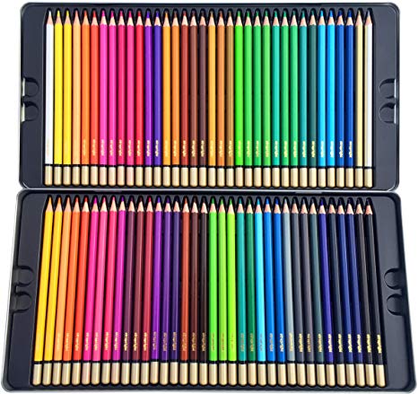 466x439 Deluxe Colored Pencils Set (72 Bright Colors) With - Sketching Colored Pencils