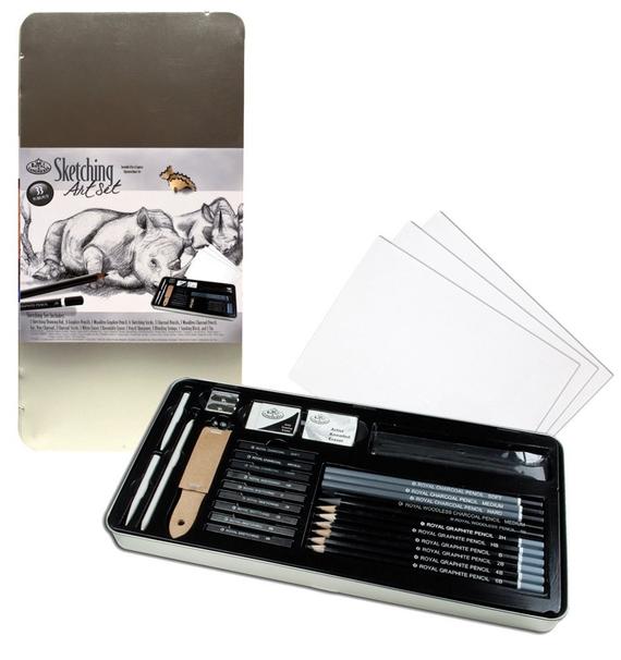 570x606 Sketching Art Set Large Tin Drawing Pencil Art Gift Set Etsy - Sketching Gift Set