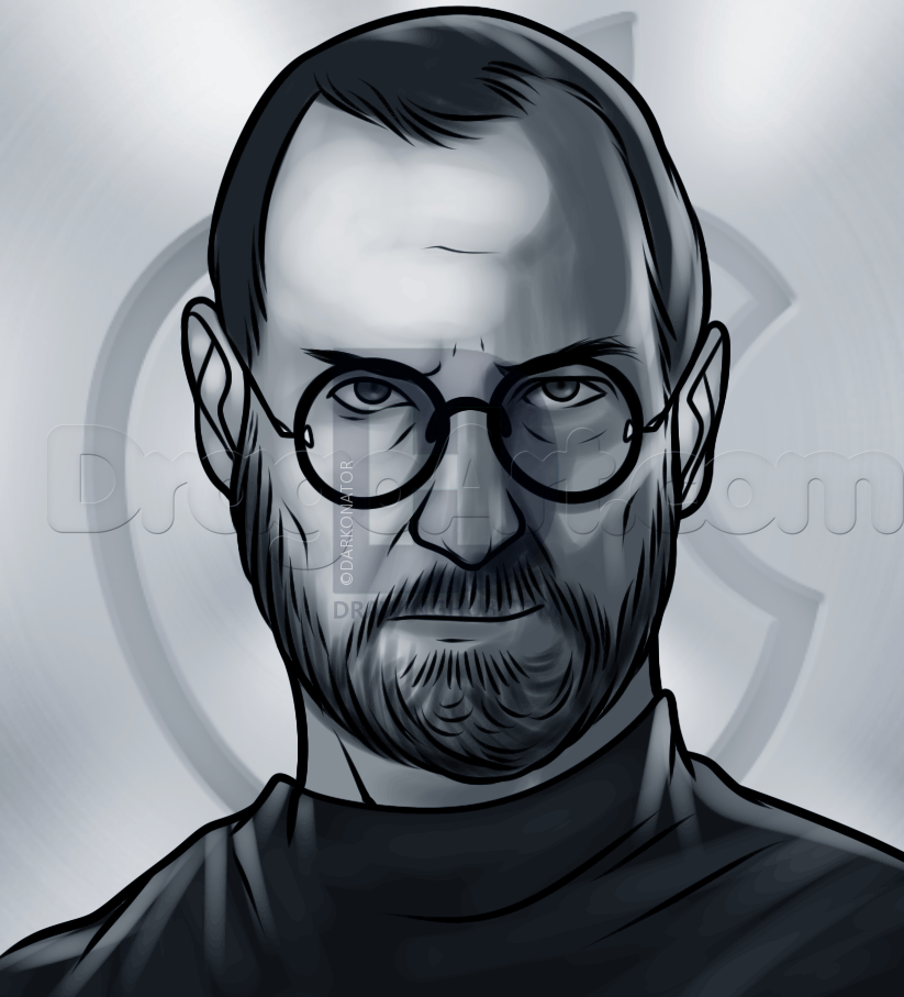 823x907 How To Draw Steve Jobs, Steve Jobs, Step By Step, Drawing Guide - Sketching Jobs