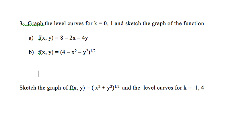 868x460 Solved 3 Graph The Level Curves For K = 0, 1 And Sketch T - Sketching Level Curves