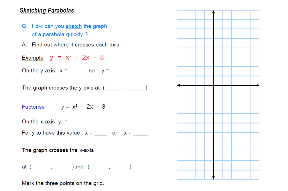 1006x670 Sketching Quadratic Graphs Worksheet For Ks3 Maths Teachwire - Sketching Quadratic Graphs