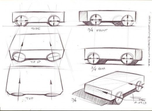 520x378 Drawing Wheels In Perspective. Car Sketching Tips. Car Design - Sketching Tips