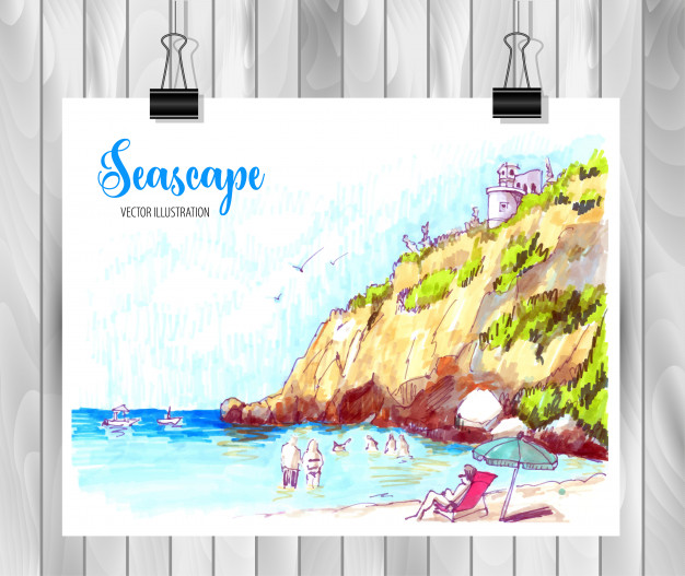 626x527 Urban Sketching With Markers Vector Premium Download - Sketching With Markers