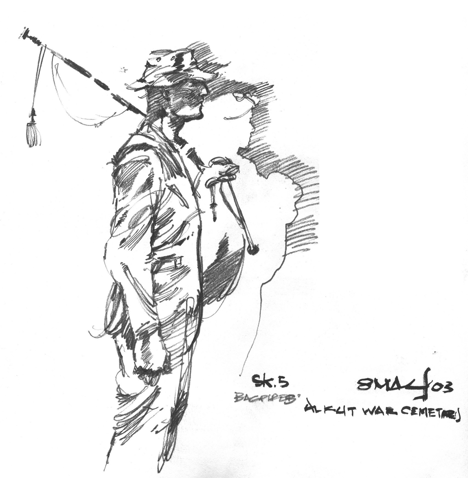 1568x1600 Graphite Sketch Of A World War One (Wwi) Al Kut War Cemetery Re - Sketchs World Division