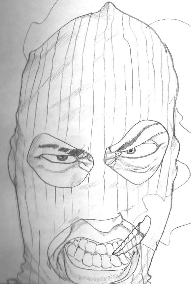 733x1089 Ski Mask Way By Theredmonster419 - Ski Mask Sketch