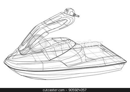 450x318 Jet Ski Sketch. Vector Stock Vector - Ski Sketch