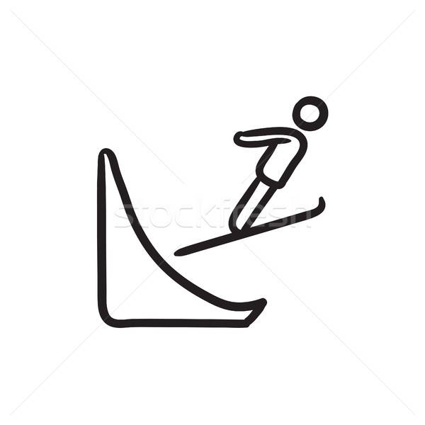 600x600 Ski Jumping Sketch Icon. Vector Illustration Andrei Krauchuk - Ski Sketch