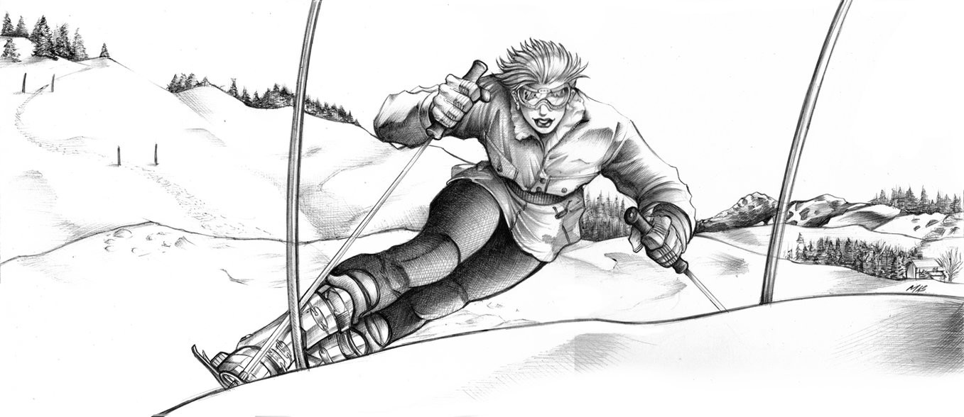 1357x588 Artstation - Ski Sketch