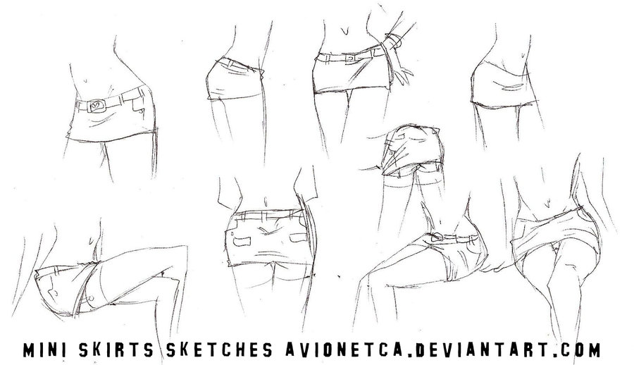 900x518 Mini Skirt Sketch By Avionetca - Skirt Sketch