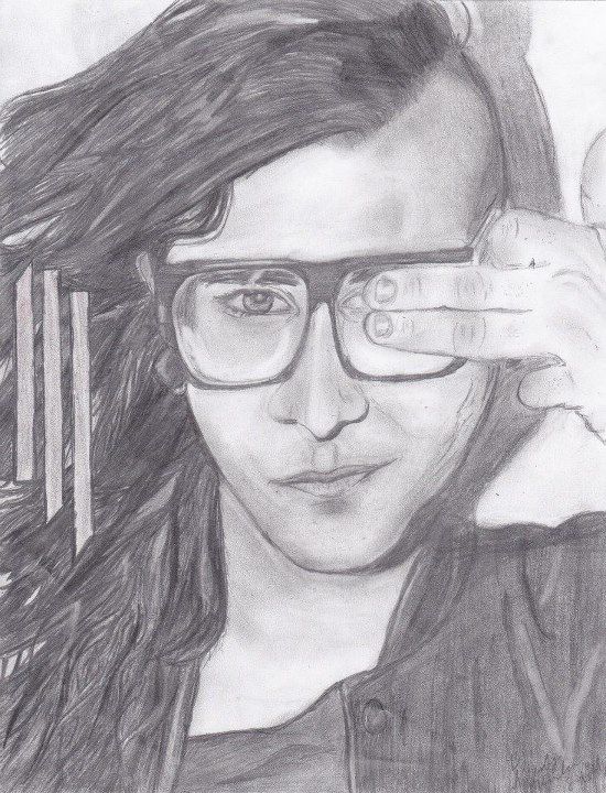 550x720 Skrillex Drawings Drawings And Skrillex - Skrillex Sketch