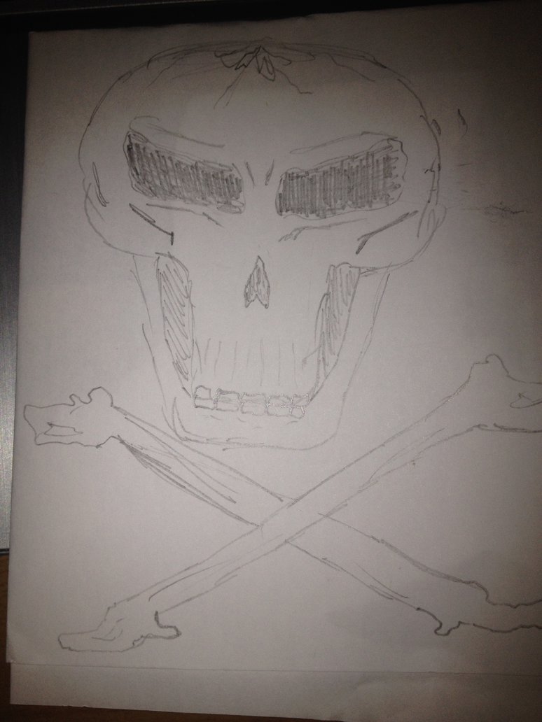 774x1032 Skull And Crossbones Sketch By Kyle J Durrant - Skull And Crossbones Sketch