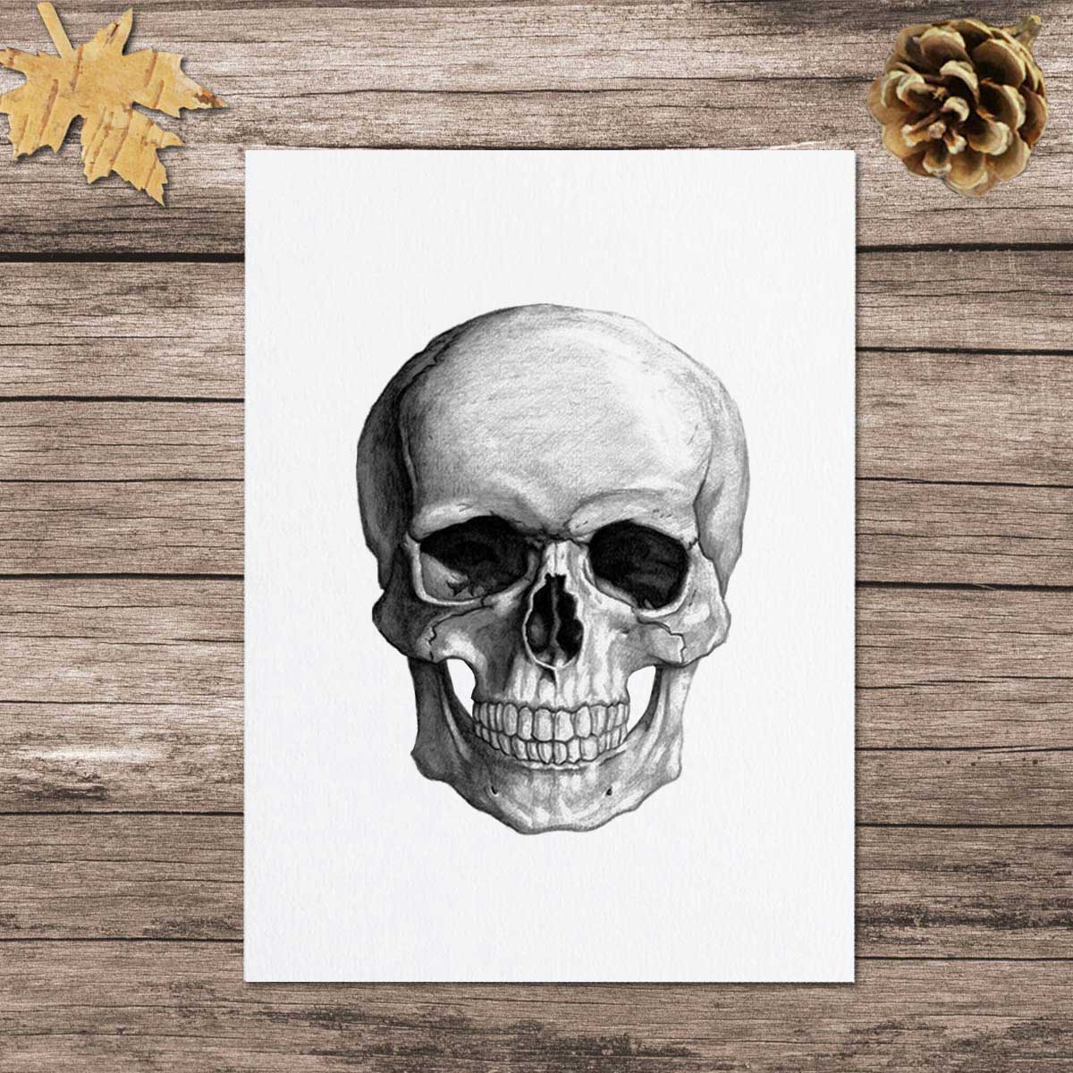 1200x1200 Skull Art Print Painting Wall Art Handmade Drawing Picture Kids - Skull Art Sketch