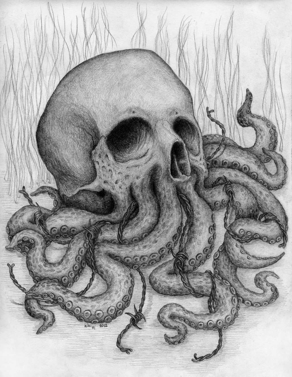 1024x1321 Cthulhu Skull By Kiki71 - Skull Art Sketch