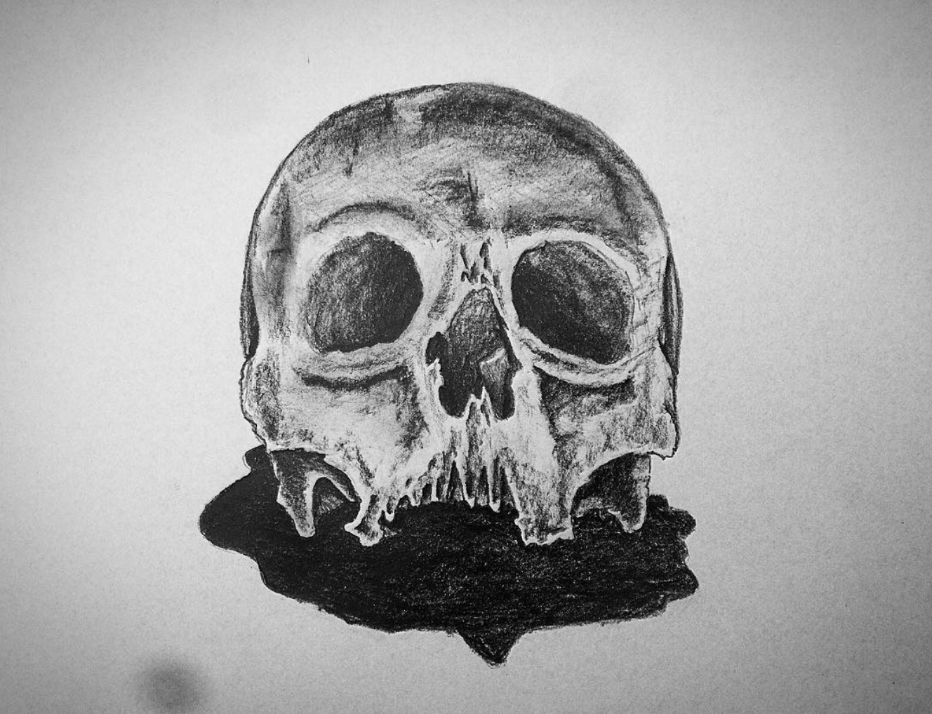 1328x1018 Skull - Skull Pencil Sketch
