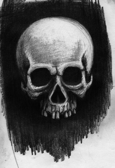 400x587 Skull Pencil Sketch 2017, Graphite On Sketch Paper Ashley - Skull Pencil Sketch