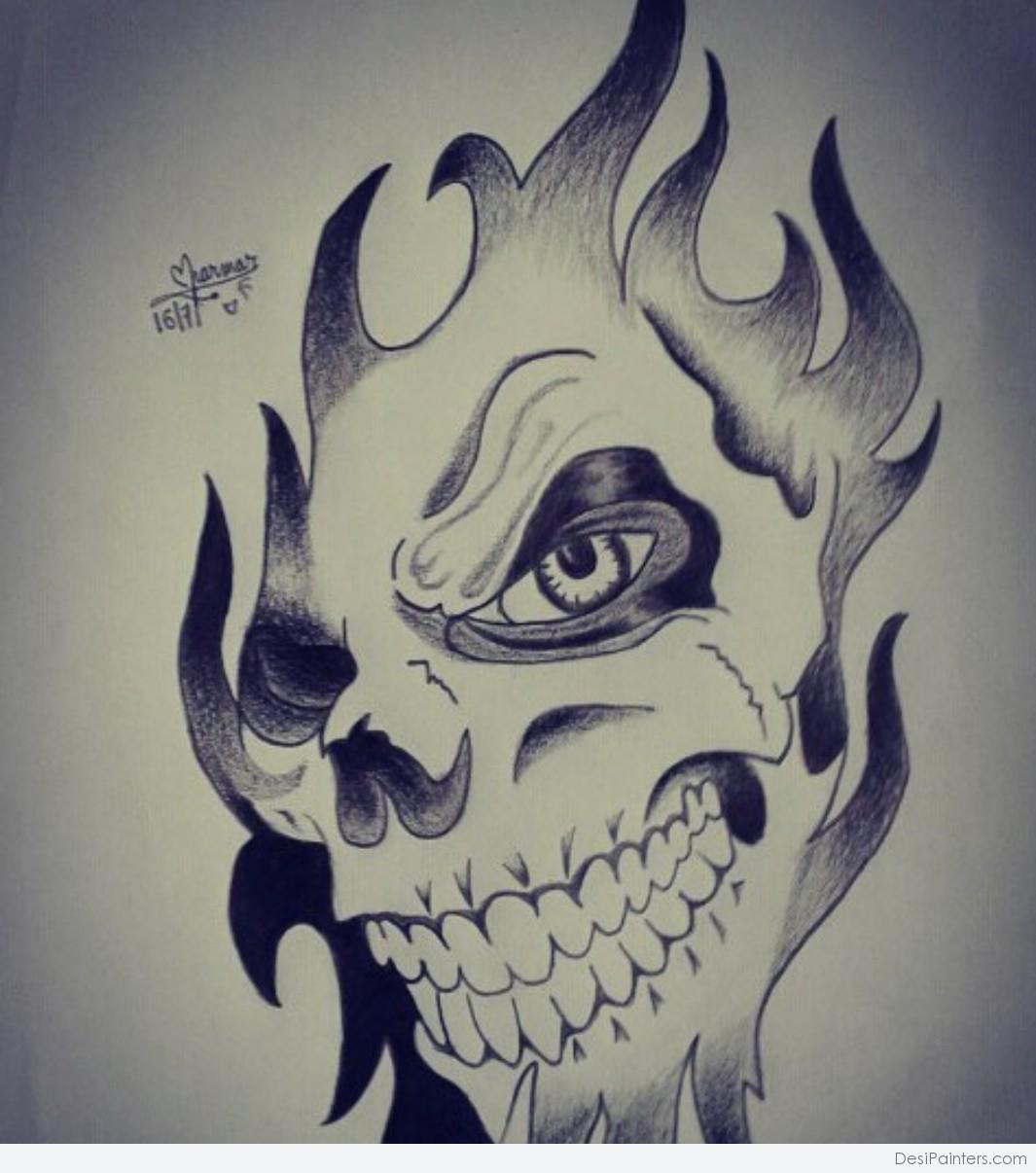 Skull Pencil Sketch at Explore collection of Skull