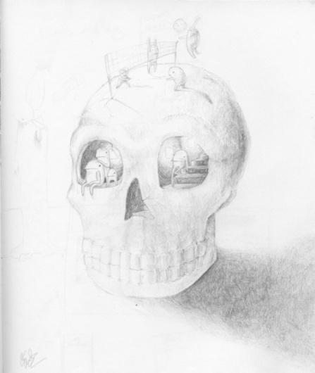 447x530 Best Http Backtowork Tumblr Skull Pencil Images On Designspiration - Skull Pencil Sketch