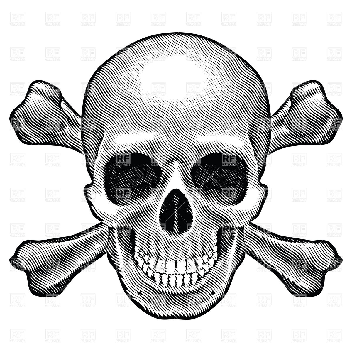 1200x1200 Crossbones And Skull - Skull Sketch