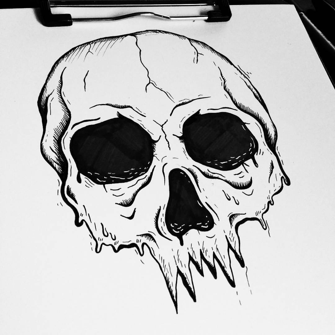 1080x1080 Mildlyintoxicatedart - Skull Sketch Art