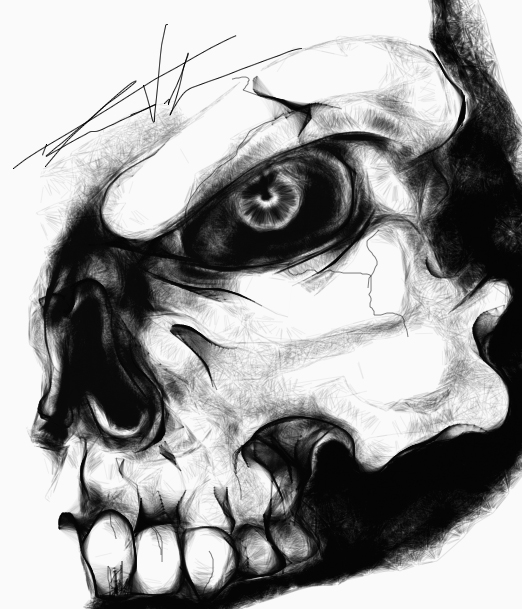 522x609 Quick Skull Sketch By Ther3ap3r - Skull Sketch Art