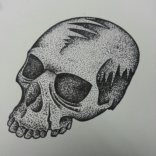 612x612 Tattoo - Skull Sketch Art