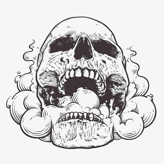 564x564 Hand Painted Skulls, Skull Sketch, Skeleton, Smoking Png Image And - Skull Sketch Images