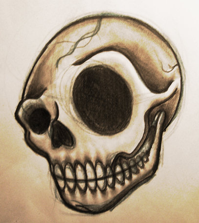 407x454 Skull Sketch By Jerrrroen - Skull Sketch Images
