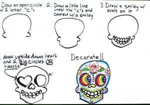 300x210 Sugar Skull Drawings Step By Step - Skull Sketch Step By Step