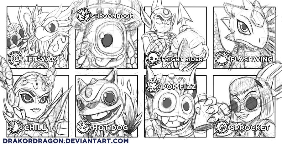 900x461 Skylanders Giants New Sketch By Drakordragon D5d4lg2 How To Draw - Skylanders Sketch