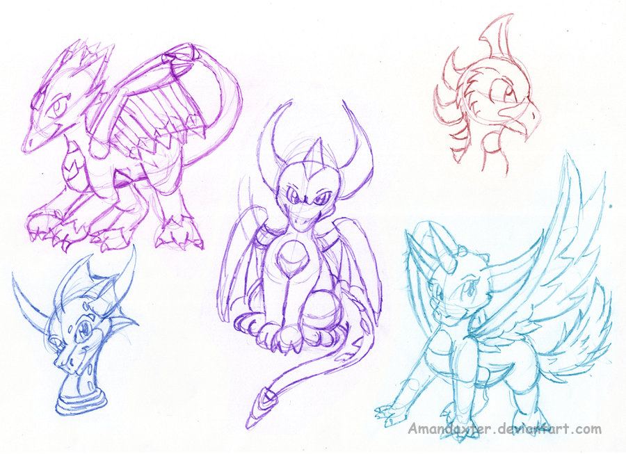 900x653 Skylanders Sketches By Amandaxter - Skylanders Sketch