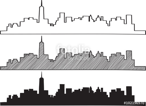 500x363 Free Hand Sketch Of New York City Skyline. Vector Illustration Eps - Skyline Sketch