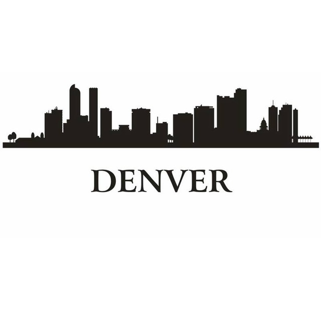 640x640 Dctal Denver City Decal Landmark Skyline Wall Stickers Sketch - Skyline Sketch