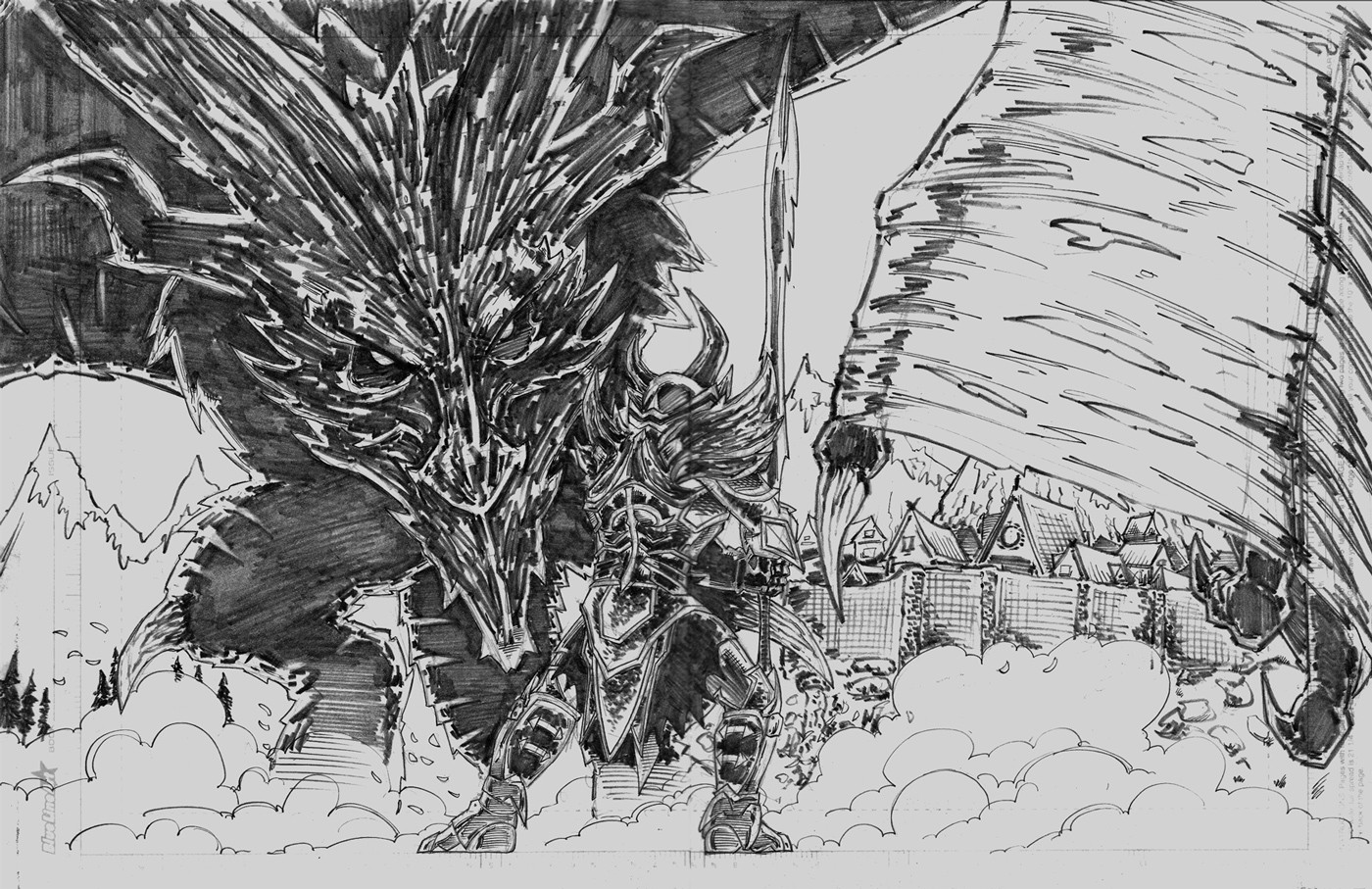 1400x907 My Skyrim Sketch On A Graveyard Shift. (Felt Left Out Seeing All - Skyrim Sketch