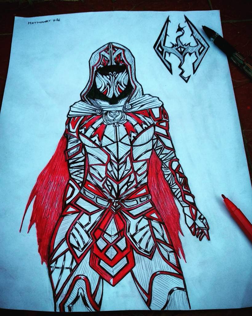 819x1024 Skyrim Nightingale Armor Sketch Indian Amino - Skyrim Sketch