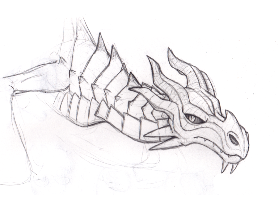 900x700 Skyrim Odahviing Sketch By 9centschange - Skyrim Sketch